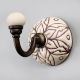 Brown Amarylis Etched Ceramic Wall Hook
