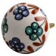Sea Green Slate Blue Tiny Flower Ceramic Knob Online