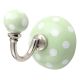 Light Green White Dot Ceramic wall Hook