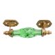 Green Cut Glass Golden Small Door Handle