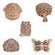 Set of 5 Piece New Mix Wooden Printing Block