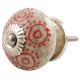 Red Round Crackle Ceramic Cabinet Knob