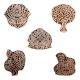 Set of 5 Piece New Mix Wooden Printing Block