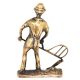 Solid Brass Horse And Plough Ploughman Farmer