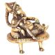 Brass Ganesh Statue Sitting On A Throne