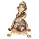 Brass Ganesh Statue Sitting On A Throne