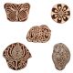 Set of 5 Piece New Mix Wooden Printing Block