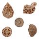 Set of 5 Piece New Mix Wooden Printing Block