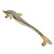 Brass Dolphin Figurine Door Handle With Patina