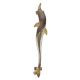 Brass Dolphin Figurine Door Handle With Patina