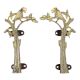 Decorative Green Parrot Brass Door Handle - Set of 2
