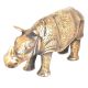 Brass Wild Rhino Standing Statue