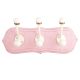Pink Cream Double Loop Ceramic Iron Wooden Hooks