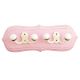 Pink Cream Double Loop Ceramic Iron Wooden Hooks
