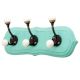 Sea Green Black Double Loop Ceramic Iron Wooden Hooks