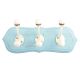 Turquoise Cream Double Loop Ceramic Iron Wooden Hooks