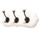 White Black Double Loop Ceramic Iron Wooden Hooks