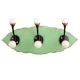 Green Black Double Loop Ceramic Iron Wooden Hooks