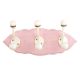Pink Cream Double Loop Ceramic Iron Wooden Hooks