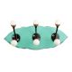 Sea Green Black Double Loop Ceramic Iron Wooden Hooks
