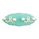 Sea Green Cream Double Loop Ceramic Iron Wooden Hooks