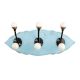Turquoise Black Double Loop Ceramic Iron Wooden Hooks