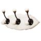 White Black Double Loop Ceramic Iron Wooden Hooks