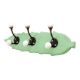 Green Black Double Loop Ceramic Iron Wooden Hooks