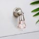 Pink Octagon Teardrop Glass Pull Drawer Knob