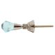 Turquoise Octagon Glass Pull Teardrop Dresser Knob 