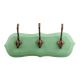 Green Antique Small Wall Wooden Iron Hooks