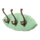Green Antique Small Wall Wooden Iron Hooks