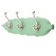 Green Silver Small Wall Wooden Iron Hooks