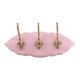 Pink Golden Small Wall Wooden Iron Hooks