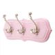 Pink Silver Small Wall Wooden Iron Hooks