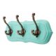 Sea Green Antique Small Wall Wooden Iron Hooks