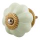 Light Green With White Line Ceramic Melon Dresser Knob
