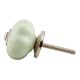 Light Green With Silver Line Medium Ceramic Melon Drawer Knob