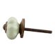 Light Green With Silver Line Small Ceramic Melon Cabinet Knob