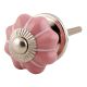 Pink With White Line Small Ceramic Melon Drawer Knob