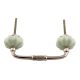 Light Green With Silver Line Medium Melon Ceramic Bridge Handle