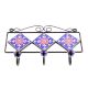 Navy Blue Red Floral Tiles Hooks