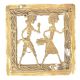 Brass Dhokra Wall Hanging Man & Woman Doing Daily Chore Activity