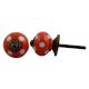 Orange White Polka Small Ceramic Cabinet Knob