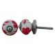Red Floral Small Knob