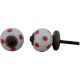 White Red Polka Small Ceramic Dresser Knob