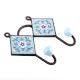Turquoise Navy Blue Floral Tiles Hooks