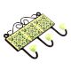 Pea Green And Forest Green Leaf Floral Tiles Hooks 