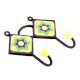Yellow Navy Blue Flower Tiles Hooks