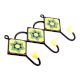 Yellow Navy Blue Floral Tiles Hooks